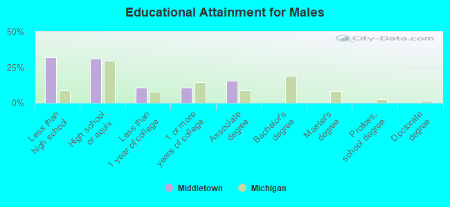 Educational Attainment for Males