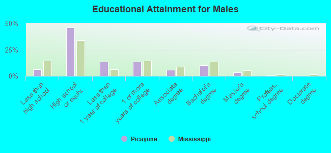 Educational Attainment for Males