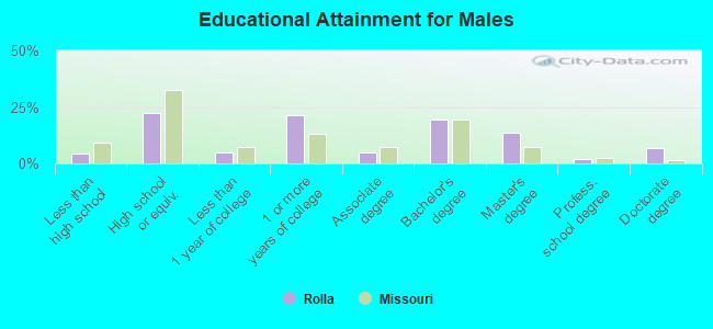 Educational Attainment for Males