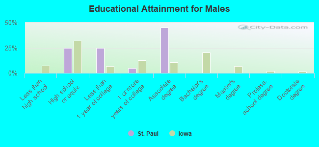 Educational Attainment for Males