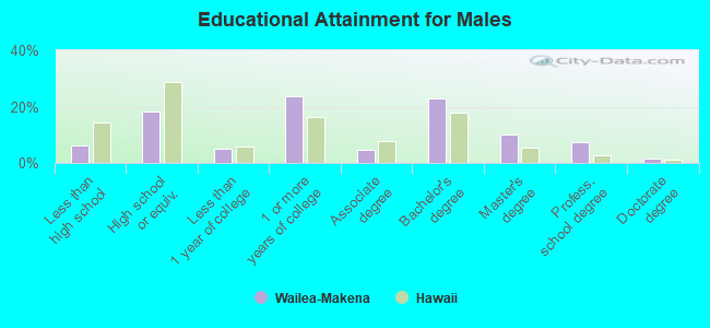 Educational Attainment for Males