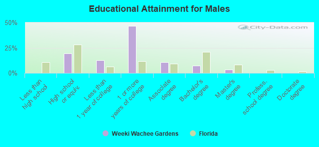 Educational Attainment for Males