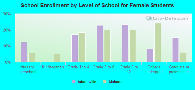 School Enrollment by Level of School for Female Students