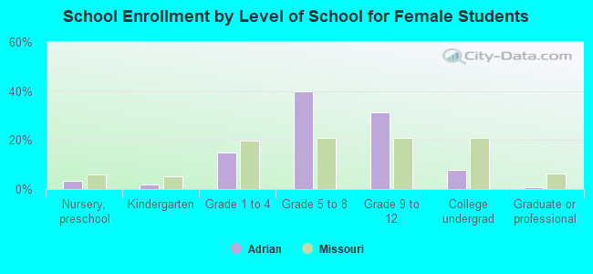 School Enrollment by Level of School for Female Students