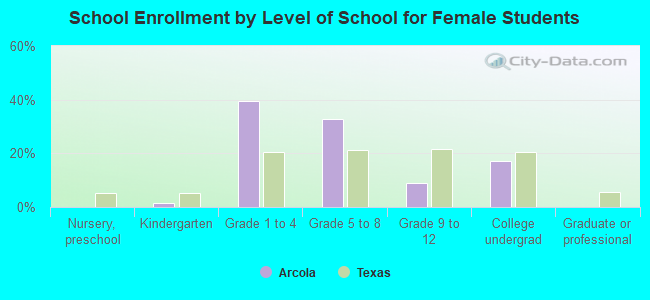 School Enrollment by Level of School for Female Students