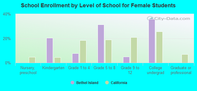 School Enrollment by Level of School for Female Students