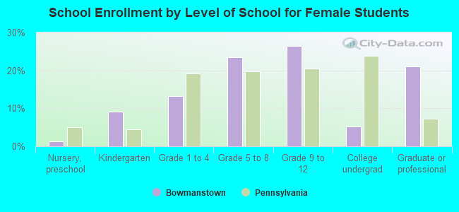 School Enrollment by Level of School for Female Students