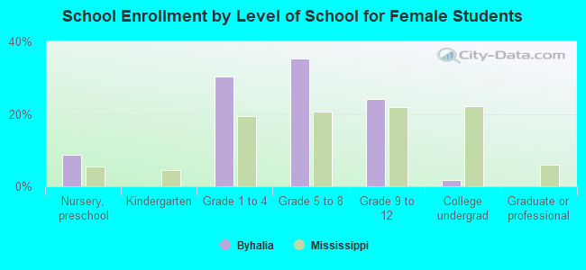 School Enrollment by Level of School for Female Students