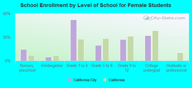 School Enrollment by Level of School for Female Students