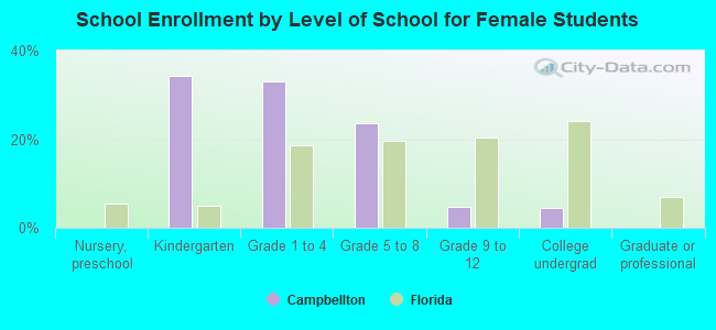 School Enrollment by Level of School for Female Students