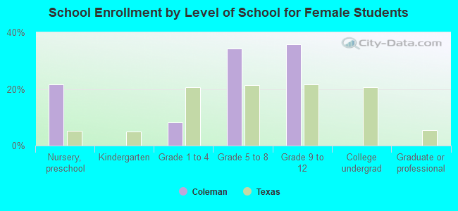 School Enrollment by Level of School for Female Students