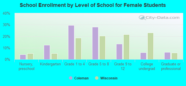 School Enrollment by Level of School for Female Students