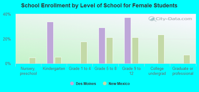 School Enrollment by Level of School for Female Students