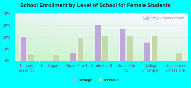 School Enrollment by Level of School for Female Students