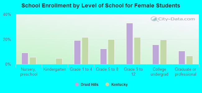 School Enrollment by Level of School for Female Students