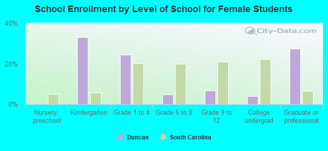 School Enrollment by Level of School for Female Students