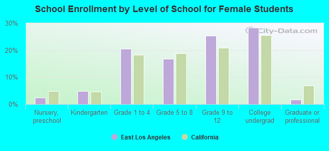 School Enrollment by Level of School for Female Students