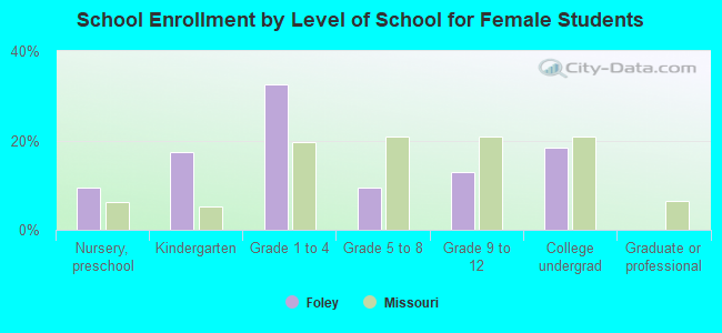 School Enrollment by Level of School for Female Students