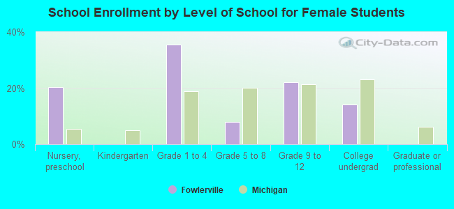 School Enrollment by Level of School for Female Students