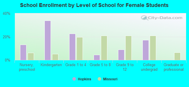 School Enrollment by Level of School for Female Students