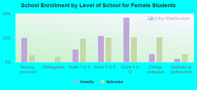 School Enrollment by Level of School for Female Students