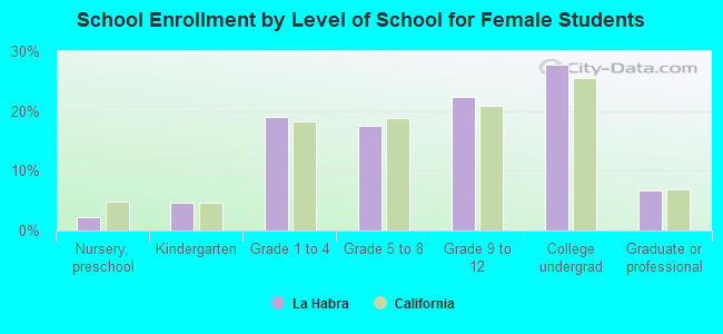 School Enrollment by Level of School for Female Students