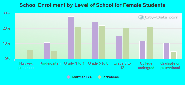 School Enrollment by Level of School for Female Students