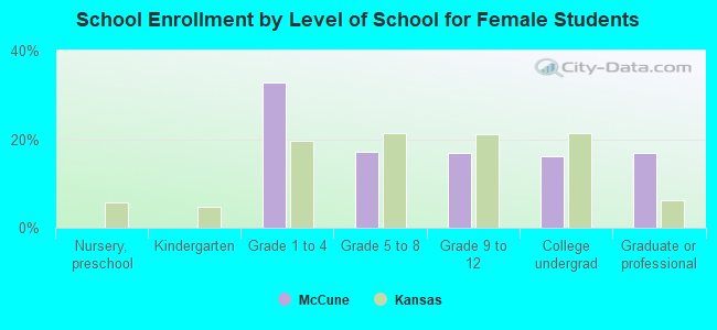 School Enrollment by Level of School for Female Students