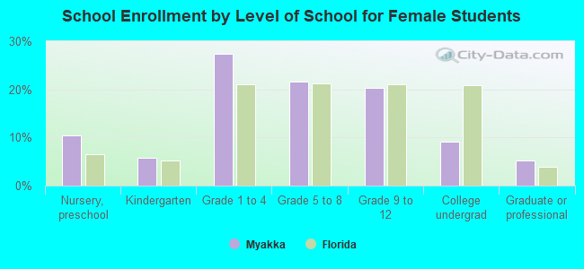 School Enrollment by Level of School for Female Students