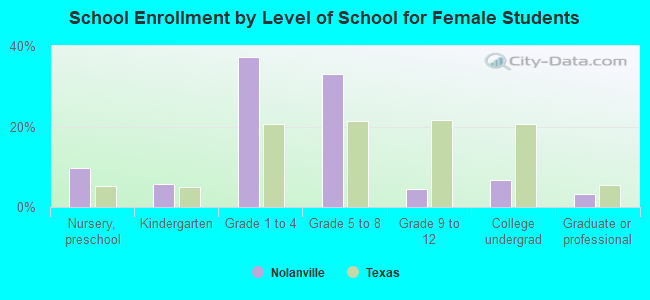 School Enrollment by Level of School for Female Students