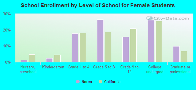 School Enrollment by Level of School for Female Students