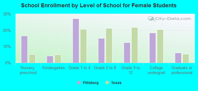 School Enrollment by Level of School for Female Students