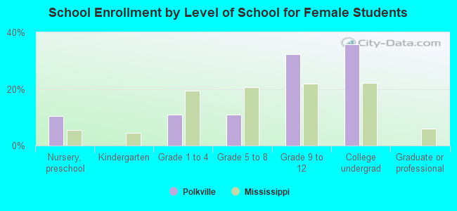 School Enrollment by Level of School for Female Students