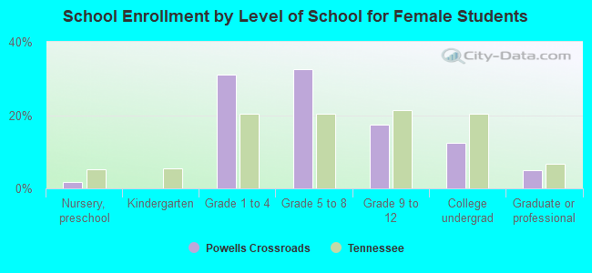 School Enrollment by Level of School for Female Students