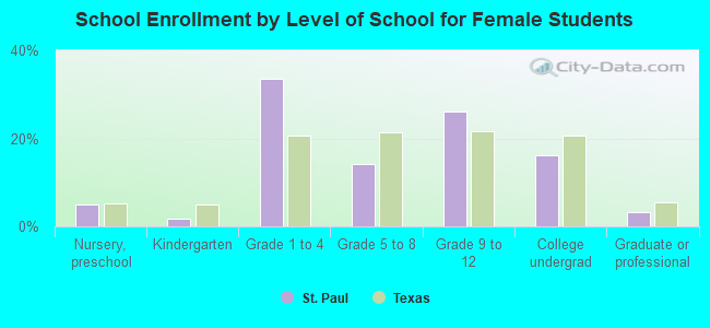 School Enrollment by Level of School for Female Students