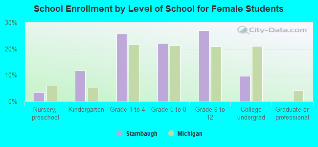 School Enrollment by Level of School for Female Students