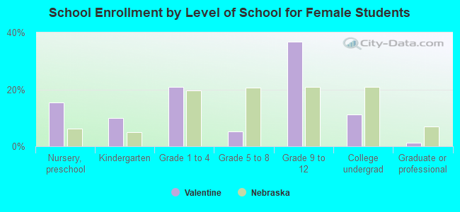 School Enrollment by Level of School for Female Students