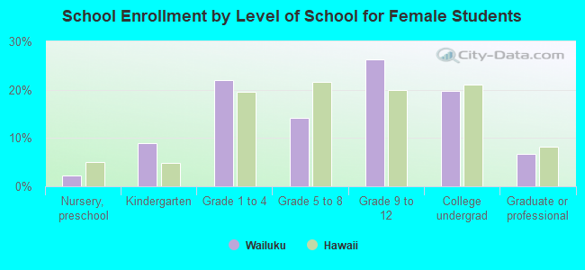 School Enrollment by Level of School for Female Students