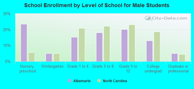 School Enrollment by Level of School for Male Students