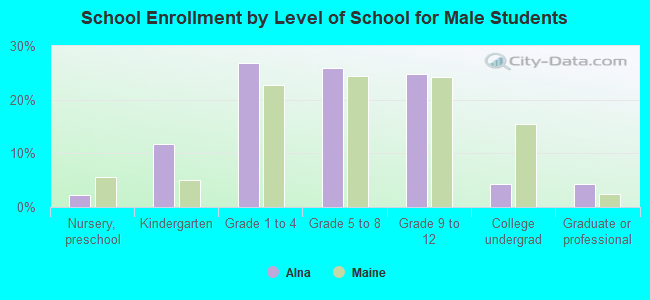 School Enrollment by Level of School for Male Students