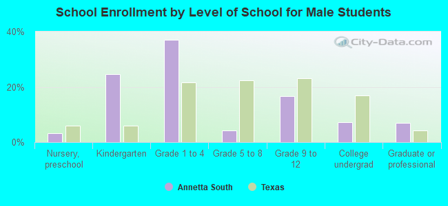 School Enrollment by Level of School for Male Students