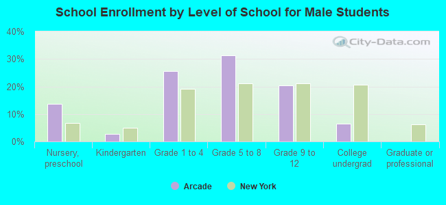 School Enrollment by Level of School for Male Students