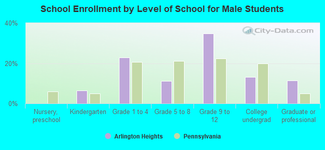 School Enrollment by Level of School for Male Students