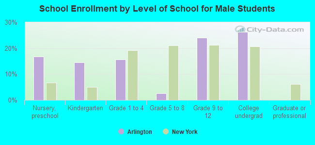 School Enrollment by Level of School for Male Students