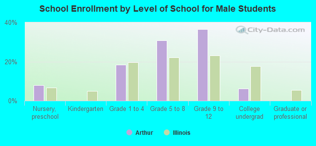 School Enrollment by Level of School for Male Students