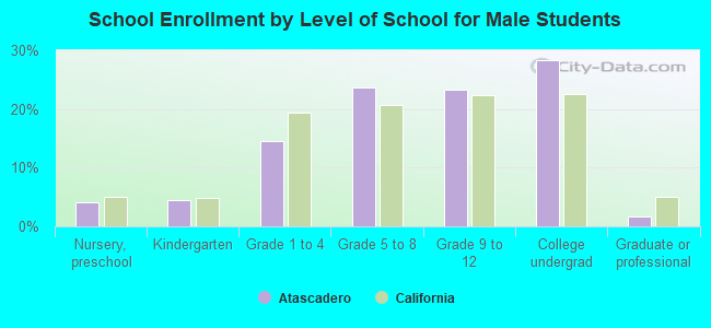 School Enrollment by Level of School for Male Students