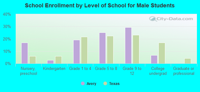 School Enrollment by Level of School for Male Students