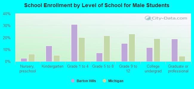 School Enrollment by Level of School for Male Students