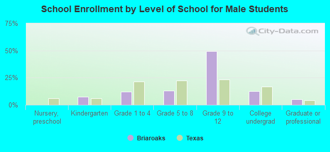 School Enrollment by Level of School for Male Students