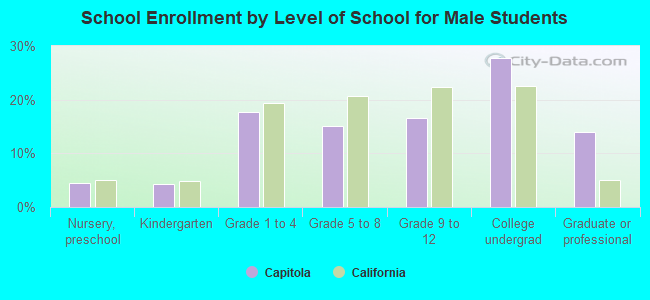 School Enrollment by Level of School for Male Students